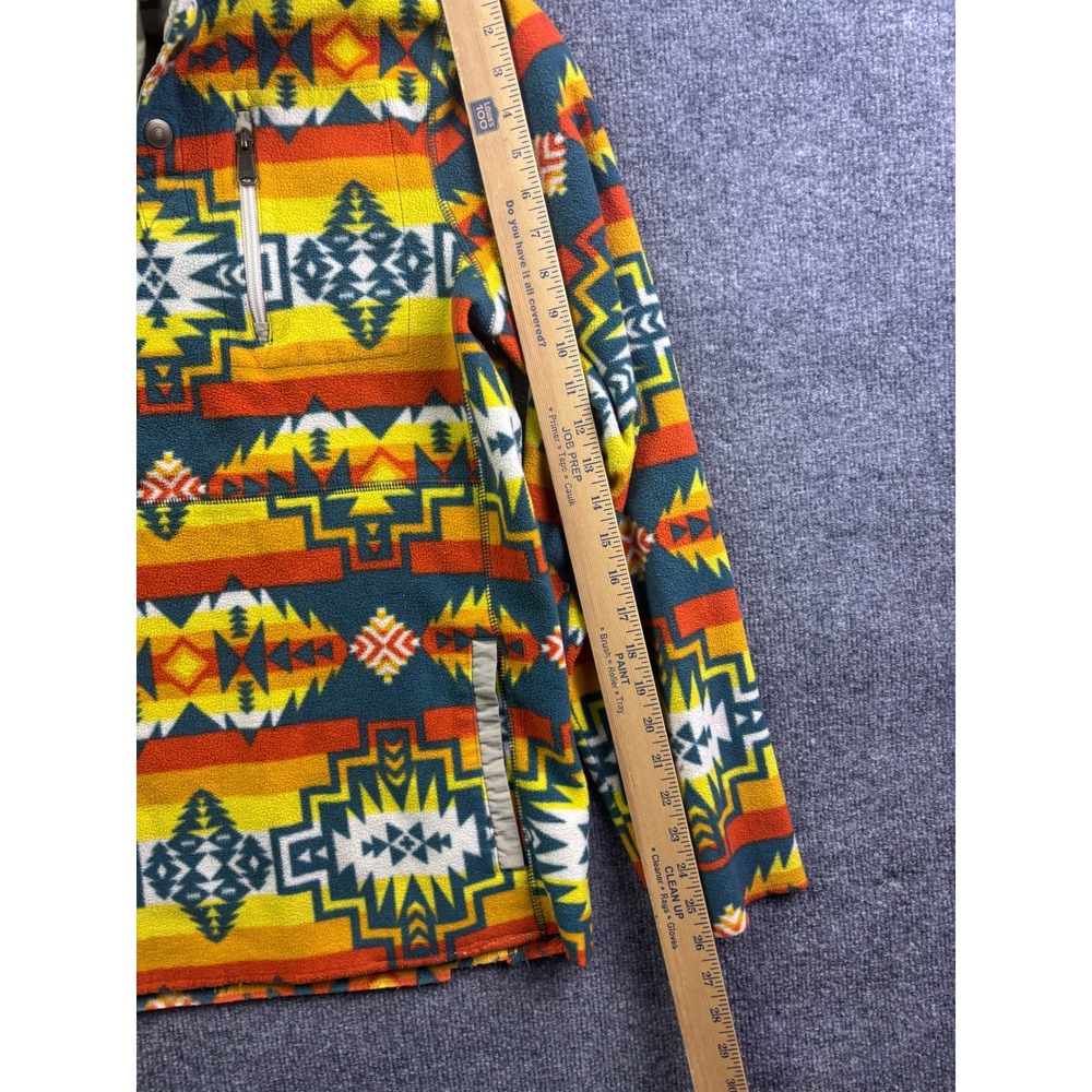Dravus Fleece Hoodie Mens Large Multicolor Southwestern Aztec Snap Neck Pullover - Picture 4 of 7